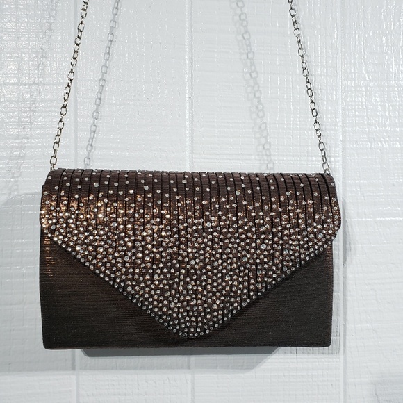 Blinged Envelope Clutch Crossbody Purse - Picture 1 of 6